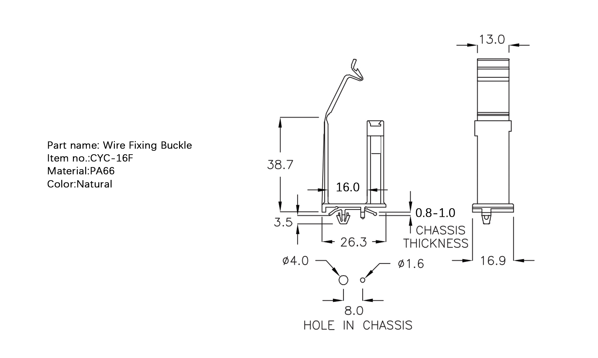 Wire Fixing Buckle CYC-16F